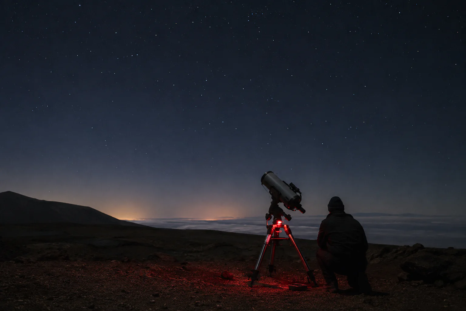 Sesión de astronomía con telescopio en Tenerife